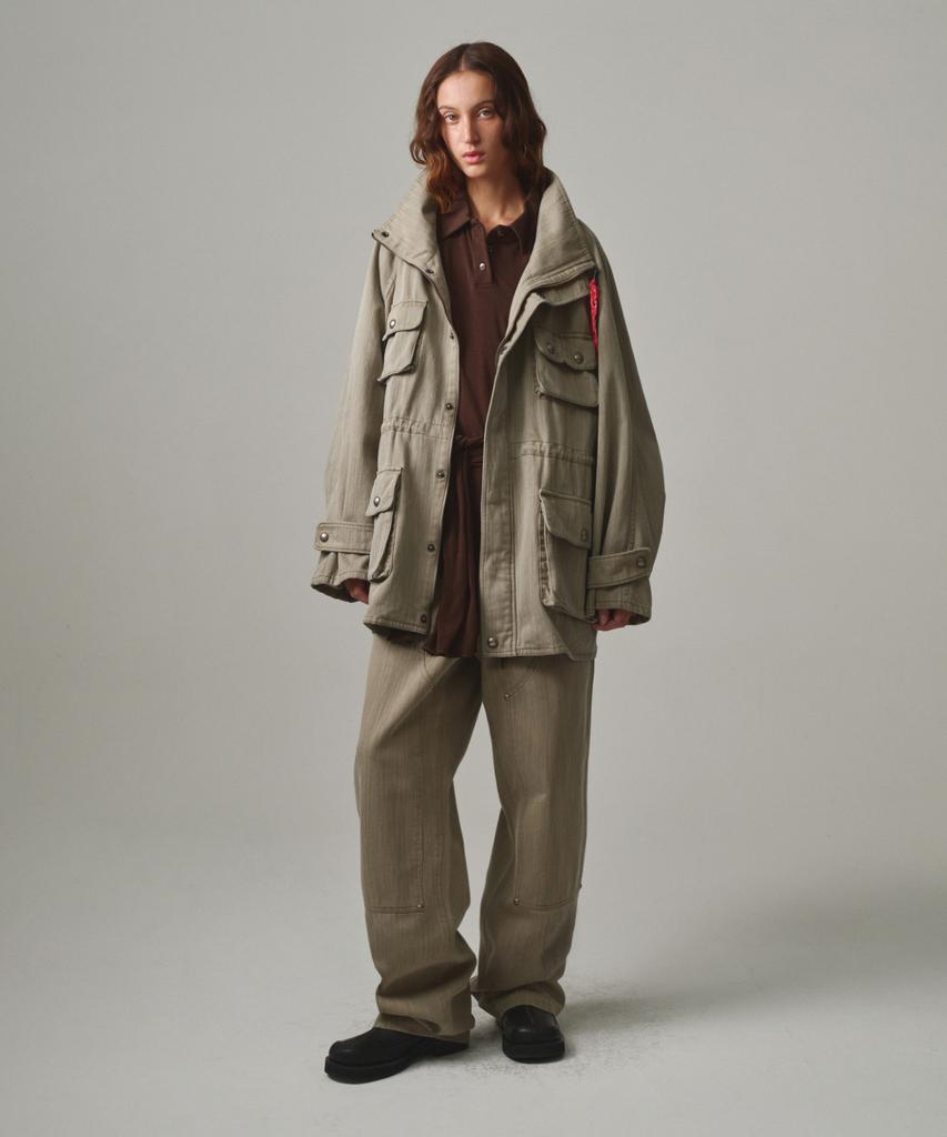 MOONSUN Unisex, Washed Cinch-Back Pants / Beige