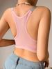 U Neck Silver Ribbon Tank Top Dzianinowy Halter Crop Top Kobiety Lato Camis Klatka piersiowa Camisole Moda Casual Tuba Damska Bezrękawnik Cropped Kamizelka