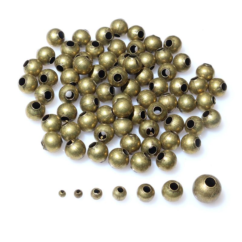 50-500pcs/lot 2-8mm Gold Silver Color Round Spacer Beads Ball End Seed Metal Beads For DIY Jewelry Making Findings Accessories