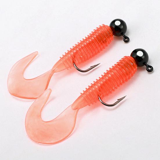 20Pcs Soft Fishing Lure Metal Jig Head Fishing Hooks Realistic Design Bright Color Artificial Bait Worm Lure Fishing Accessories
