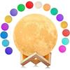 3D Moon Lamp, Guard LED Decorative Lamp 16 Colors with Remote Control and Touch Switch Rechargeable Night Lamp for Living Room Coffee Gift Birthday