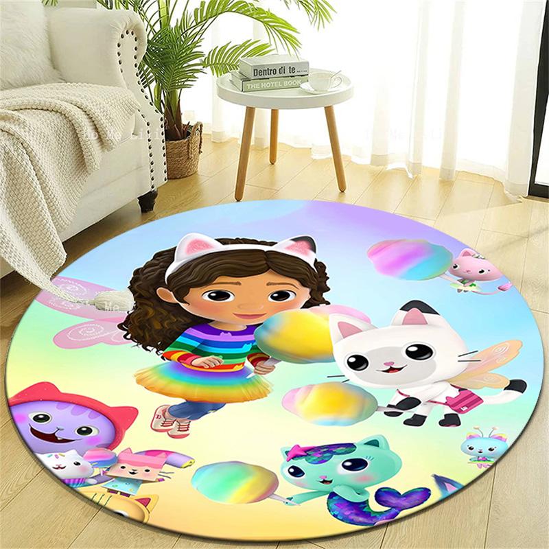 1pc Gaby's Bubble House4 Design Printed Area Round Carpet for Bedroom Living Room Home Decor Rugs Mat Non Slip Mat Rug for Bedside