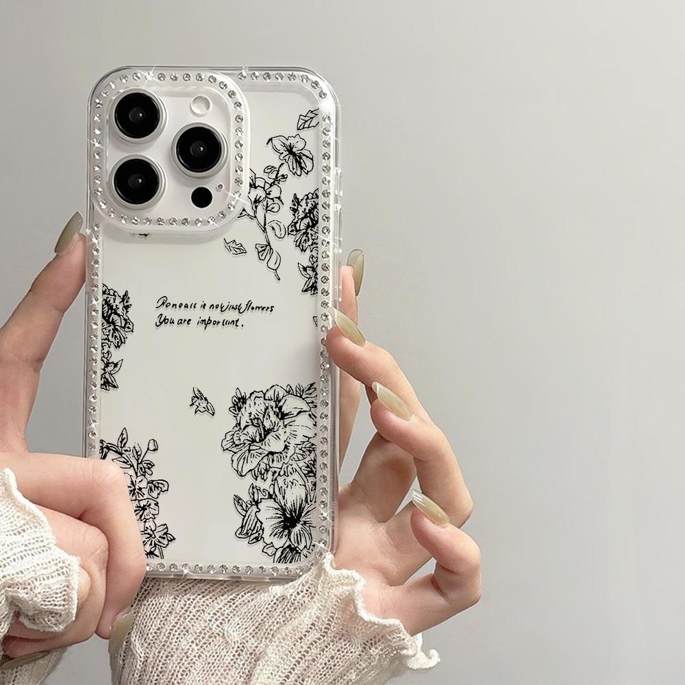 Bracelet Chain Phone Case For iPhone 17 16 15 13 14 for 17Air 17 12 14 16 Pro 17 14 16 Pro Max Sparking Diamond Cute Pattern Hard Cover With Lanyard