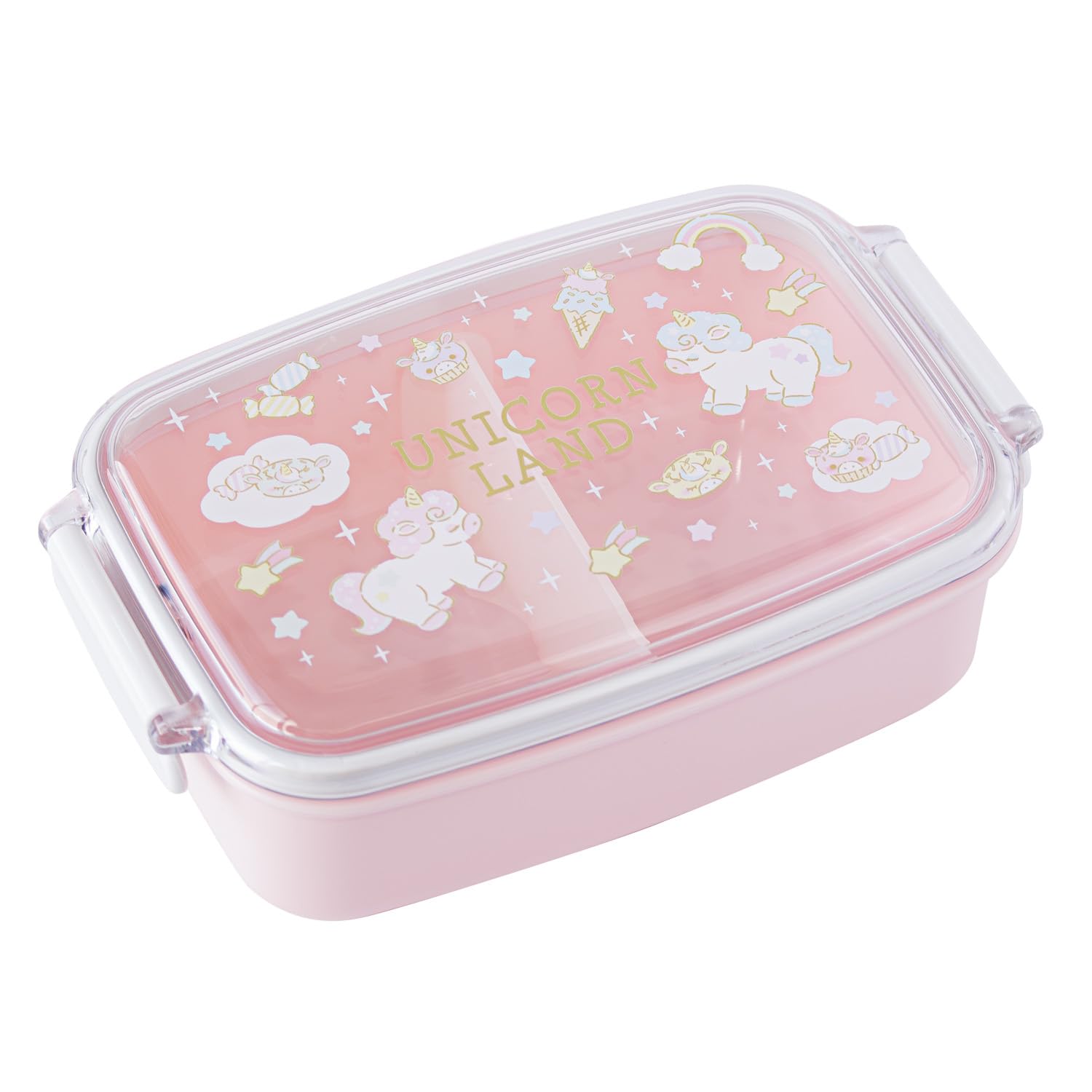 

OSK Antibacterial Bento Unicorn Design with Made in Japan PL-1R Box, 500ml, Dividers, Girl s Design,