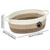 Rope Woven Basket Cat Dog Toy Bin Rectangle with Handles Soft Gift Empty for Toys Kitchen