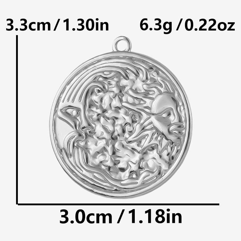 5pcs/Lot High Quality Steel Color Pentagram Star Sun Stainless Steel Pendant For Jewelry Making Supplies Handmade Bracelet Charm