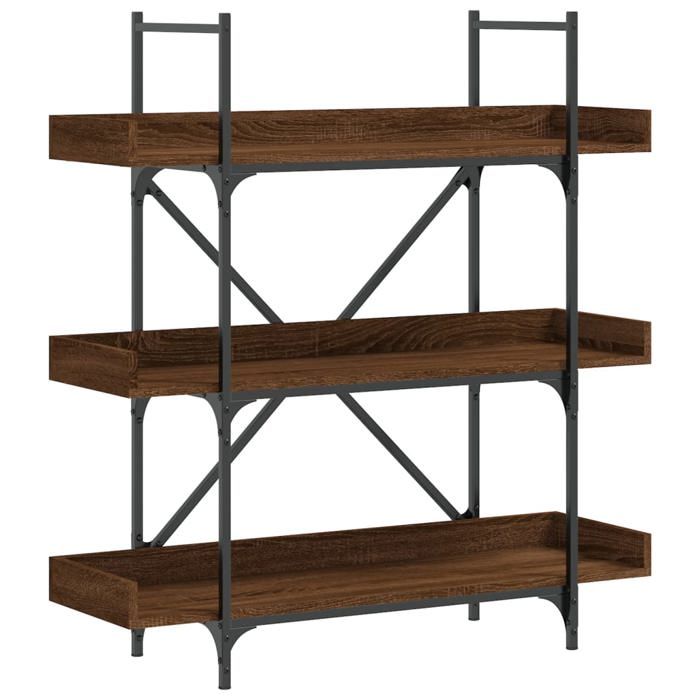 VidaXL 3-Tier Bookcase Brown Oak 100x33x108.5 Cm 837691