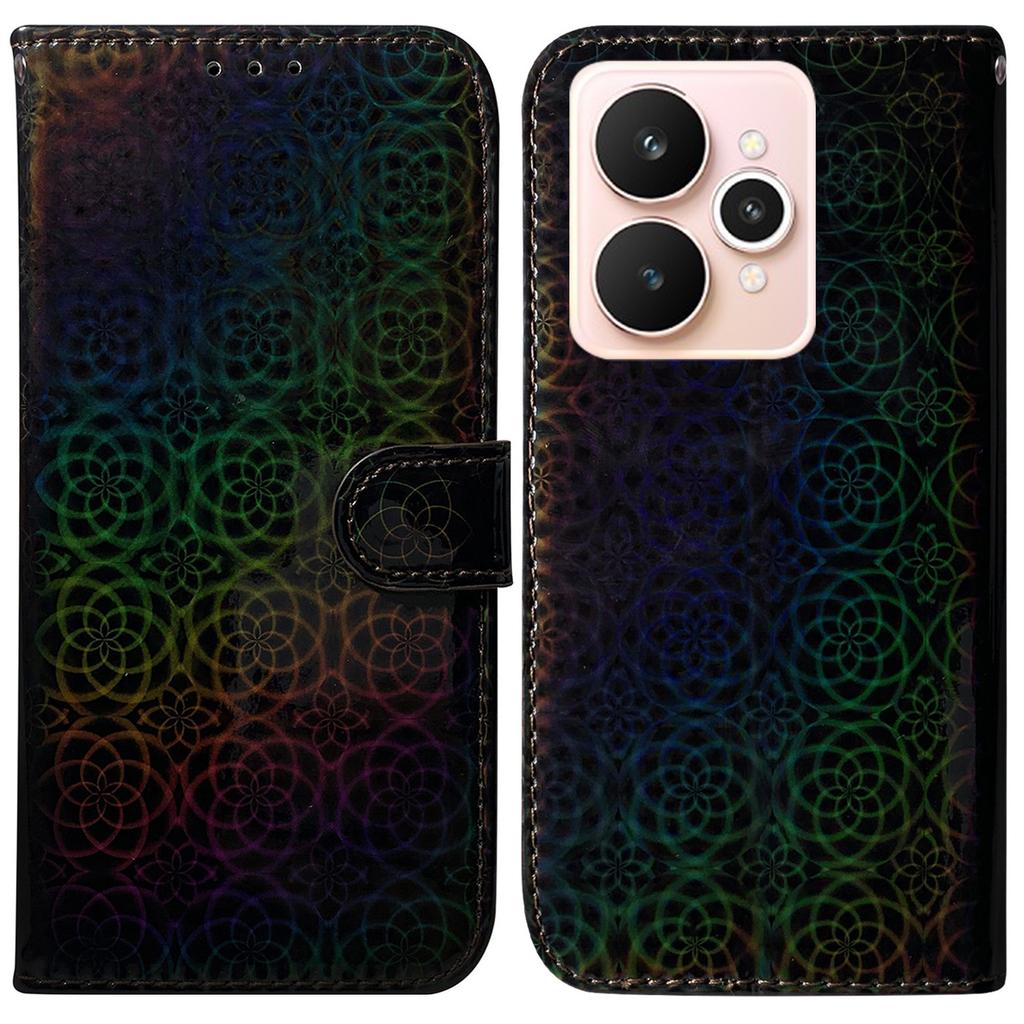 For Realme 15 Pro 5G/15 5G Stand Case Dazzling Flower Leather Phone Cover with Wrist Strap