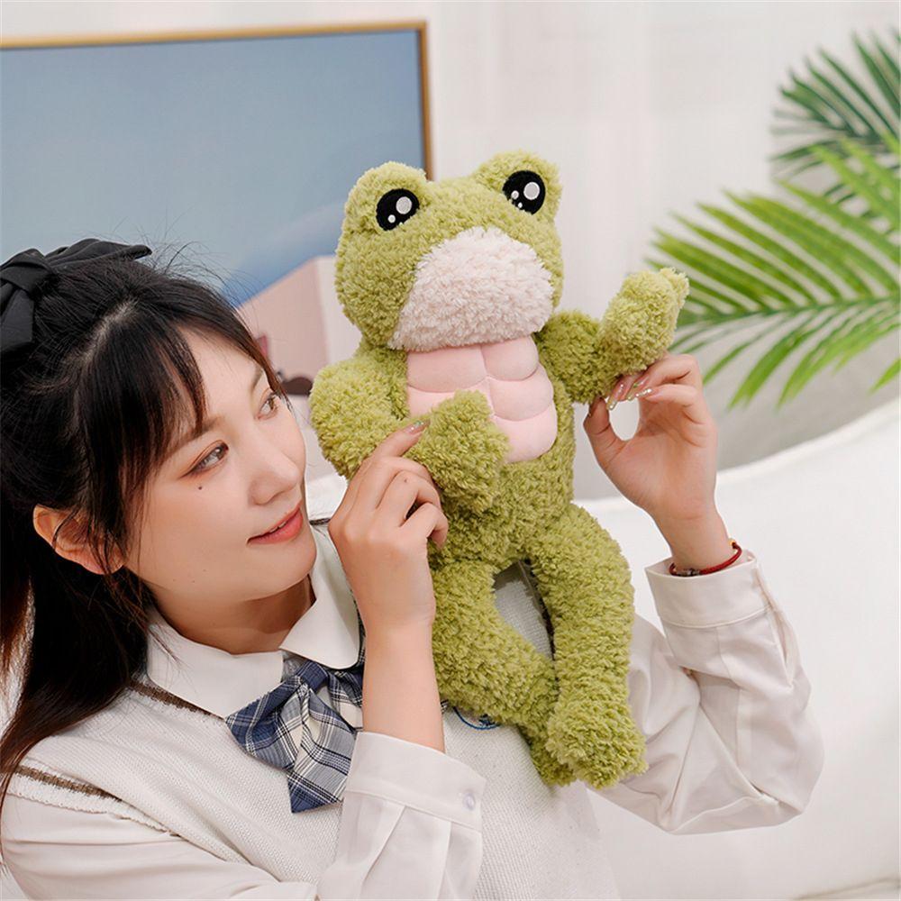 Soft Toy Cartoon Accompany Toy Plush Toys Frog Stuffed Toy Muscle Frog Doll Frog Plush Doll