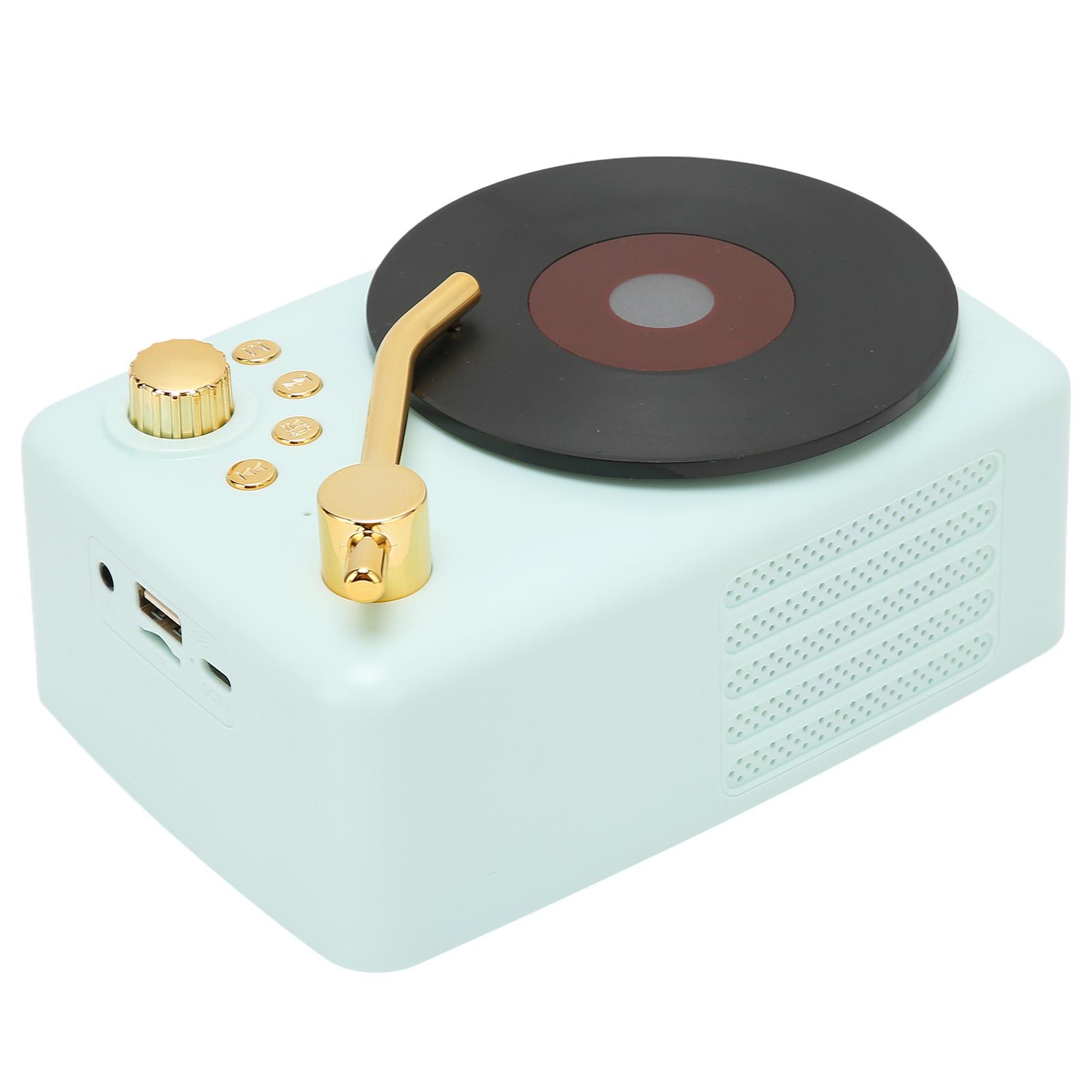 

Bluetooth-динамик, стерео, USB-зарядка, ретро-дизайн проигрывателя, портативный мини-беспроводной динамик для синий