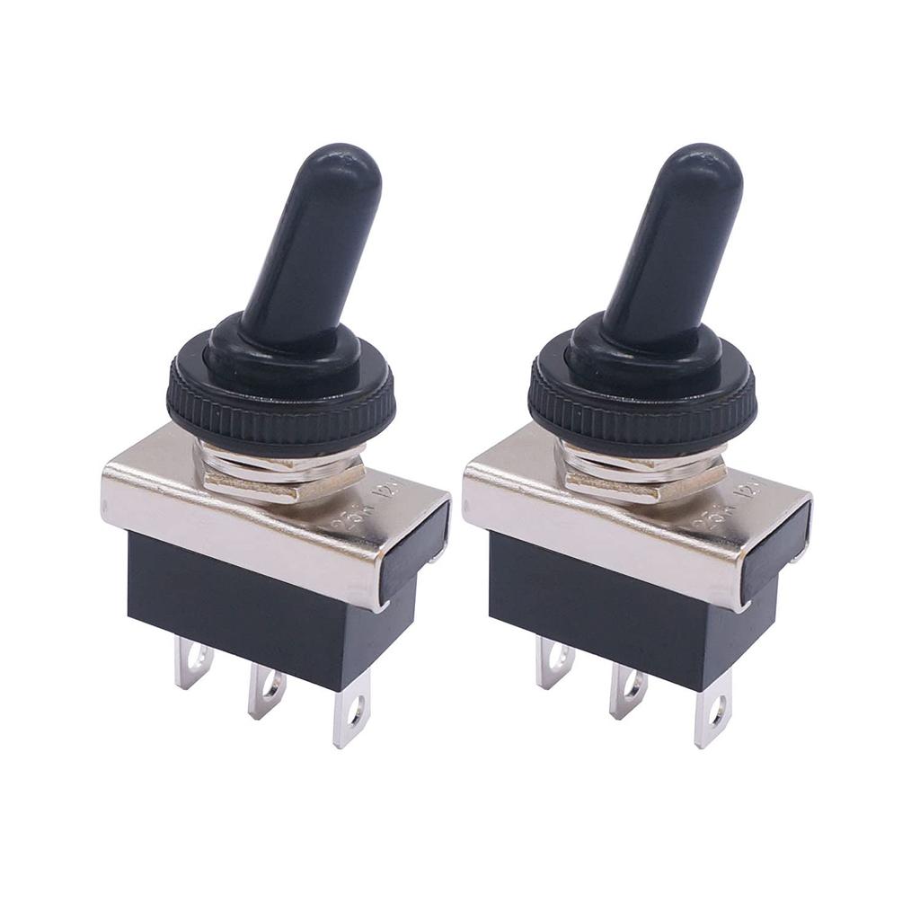 weideer 3Pcs Waterproof Toggle Switch 12V 25A SPDT ON/Off/ON 3 pin 3 Position Switch with Waterproof Cover for Auto Car KN3D-103
