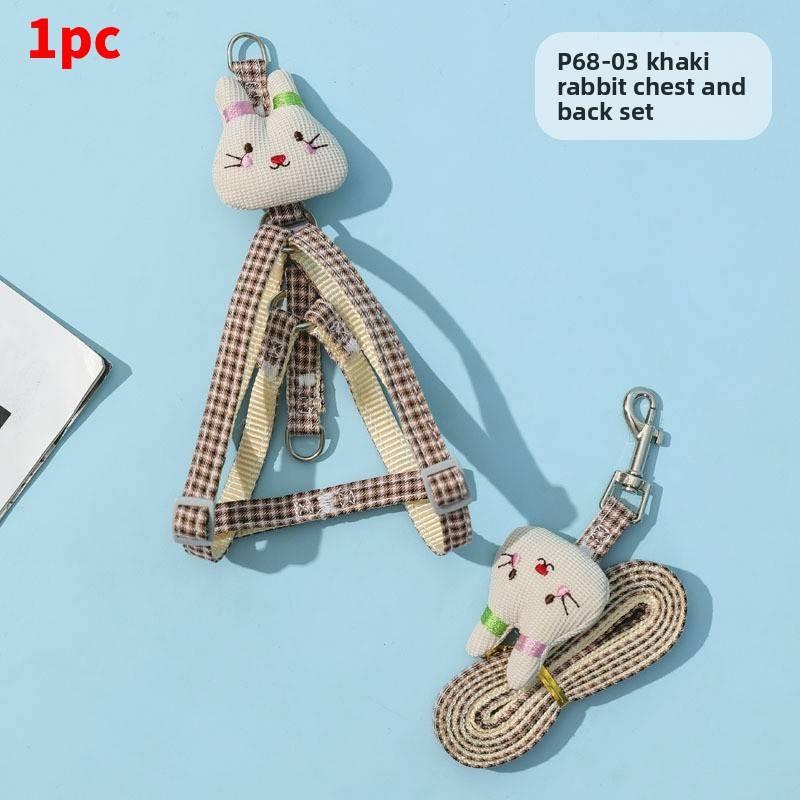 

Pet Dog Traction Rope Cartoon Rabbit Design Nonextendable Nylon Lead For Small Medium Dogs хакі