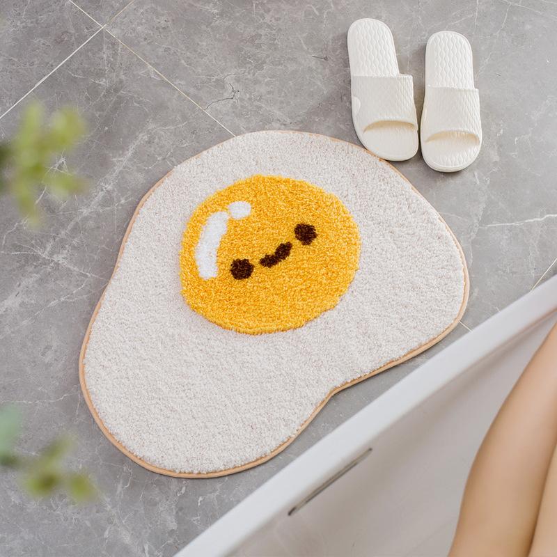 Interesting Yolk Bath Mat Egg Carpet Water Uptake Rug Non-Slip Doormat For Home Living Room Entrance Door Mat Floor Kitchen Bed