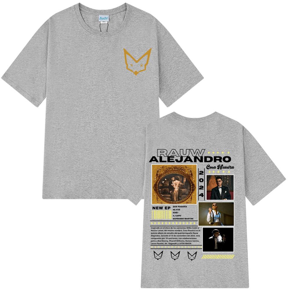 

2025 Singer Rauw Alejandro Album Cosa Nuestra T-shirt Men Women Fashion Short Sleeve T Shirt 100% Pure Cotton Printed T-shirt S