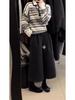 Women's High-Waisted Woolen Wide-Leg Pants - Slimming, Casual, Spring/Autumn Wear