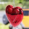 Hanging Heart Shaped Disco Ball Glass Reflective Sphere for Party Decorations Wedding Stage Ornament Sparkling Mirror Ball