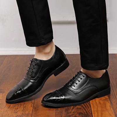 Oxfordschuhe für Herren schwarz luxuriöses Lackleder Hochzeitsschuhe Büro Herren Arbeitsschuhe Spitzschuhe Derbys sapatos masculinos