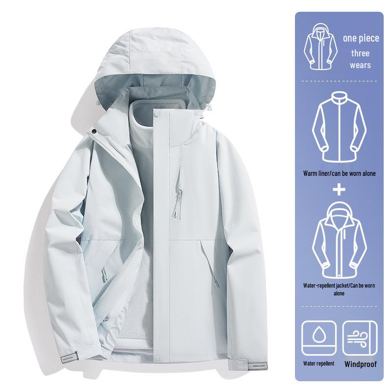 2024 Outdoor Mountain 3-in-1 Windproof & Light Rainproof Mountaineering Suit for Men & Women