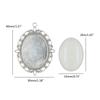 10 Set Metal Alloy Pendant Trays Oval Bezel Trays DIY Vintage Blank Pendant Bases with Transparent Glass Cabochons