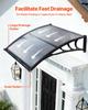 Awnings for Door Entrance, 38 X 40 In, Exterior Front Door Window Awnings with Drainage & ABS Bracket, Rain Snow Sun Protection, Overhang