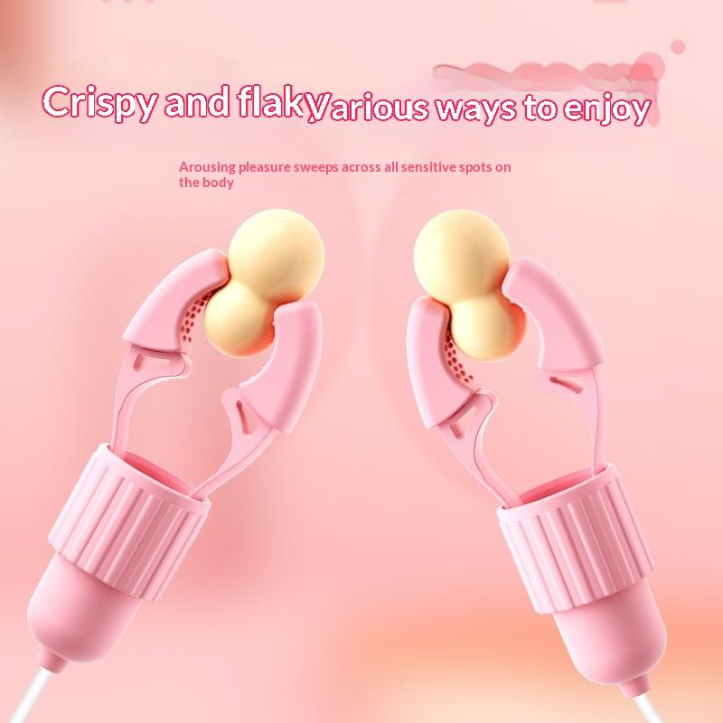 Nipple Clamps Vibrator Breast Massage Tongue Licking Sucking Vibrating Clit Stimulator Female Maturbator Adult Sex Toy For Women