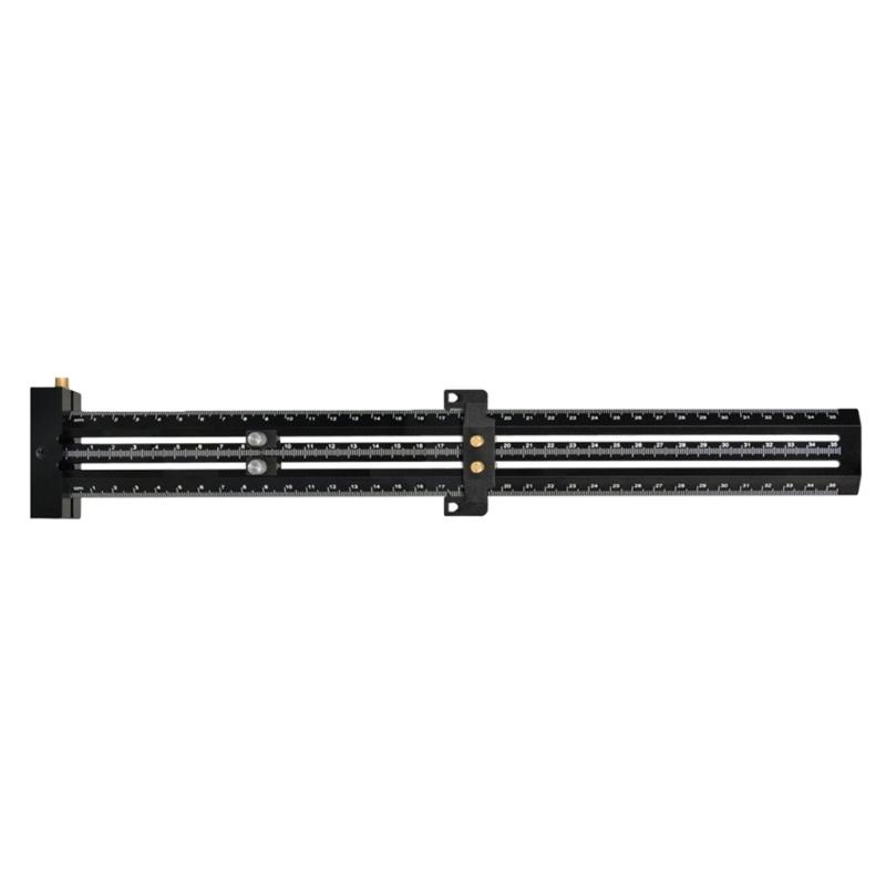 Metric/Inch Aluminum Limit Ruler Double Line Marking Ruler Multifunction Scribing Marking Ruler Measurement Tool