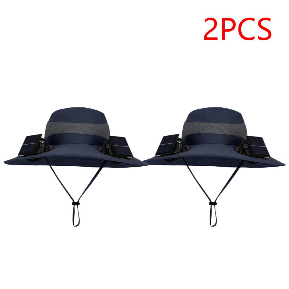 Wide Brim Solar Fan Hat Detachable Solar-Powered Fan UV Resistant Summer Outdoor Hiking Fishing Sun Hat Portable Chargeable Caps