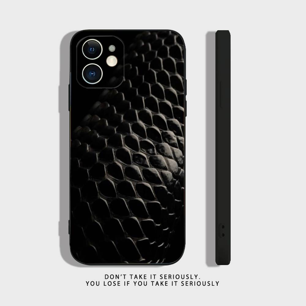 Luxury Chic Snake Phone Case For iPhone 16,15,14,13,12,11,Pro,X,XS,Max,XR,Plus,Mini Soft Silicone Black Shockproof TPU