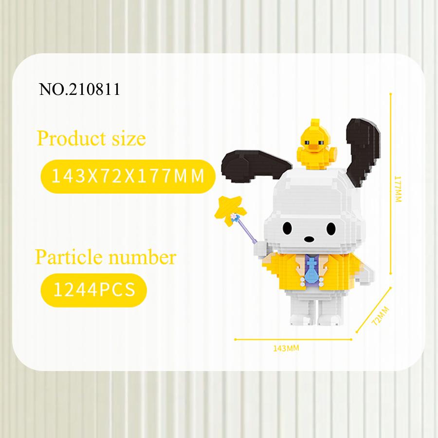

Sanrio Kuromi Carton Anime Blocks Toys Diamond Particles Micro Mini Action Figure DIY Children Toys Birthday Gifts No box