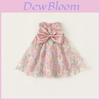 Kids Girl Summer Butterfly Bow Tulle Dress With Sequin Flower Design For Little Girls