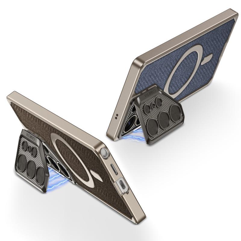Samsung S25u Stand Mobile Phone Case S25 Ultra Magnetic Wireless Charging Lens Protection