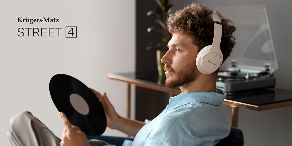 Bezprzewodowe słuchawki nauszne mikrofon ANC Bluetooth 5.4 Street 4