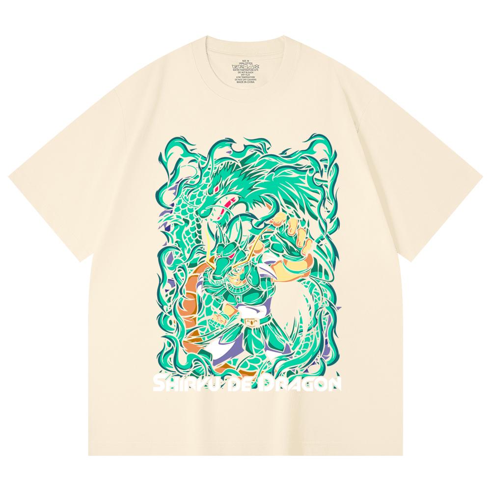 

230 Gsm 100% Cotton Saint Seiya V16 Shiryu Print Unisex Heavy Cotton T Shirt XS абрикосовый