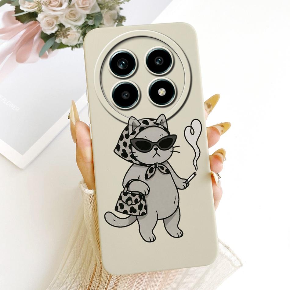For Realme 13 Pro 13Pro+ Cute Cat Flower Cartoon Phone Case For Realme 13Pro Plus 5G Shockproof Soft Silicone Covers Bumpers