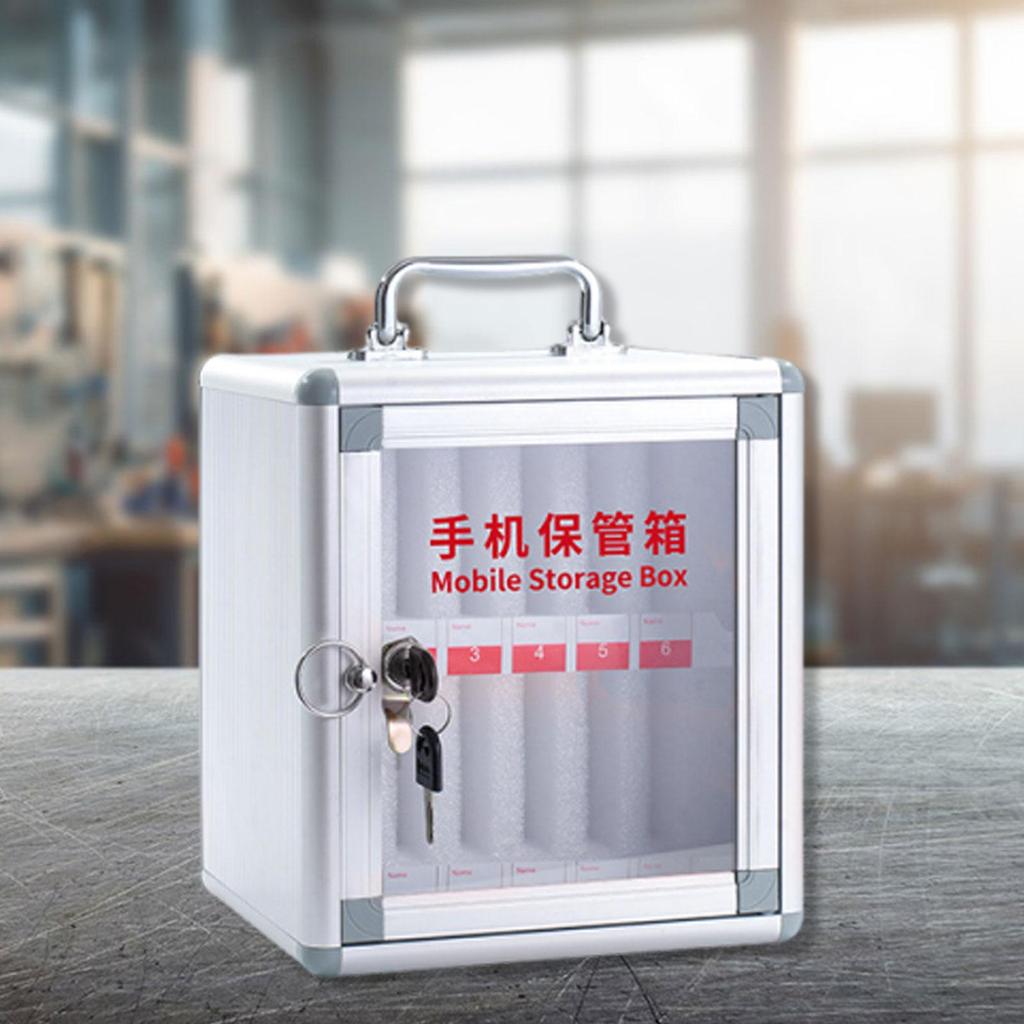 Lockable Mobile Phone Storage Box with Carrying Handle And Wall Mounting, Cabinet,