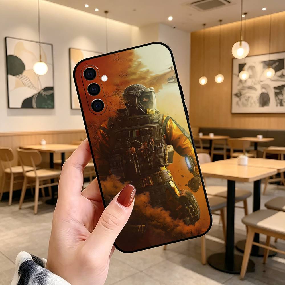 For Z-Rainbow S-Six S-Siege  Phone Case Black Silicone Soft For Samsung Galaxy A73,A72,A71,A70,A53,A52,A51