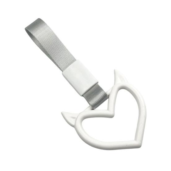 

Кільце-рука Диявольське Серце Кільце-попередження на задній бампер автомобіля Універсальне Потяг Автобус Авто Серцеподібна ручка Ремінець Декорація Автоаксесуари білий