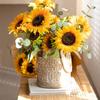 Sunflower Silk Flower Arrangement: Artificial Dried Flowers for Living Room, Dining Table, and Photo Props