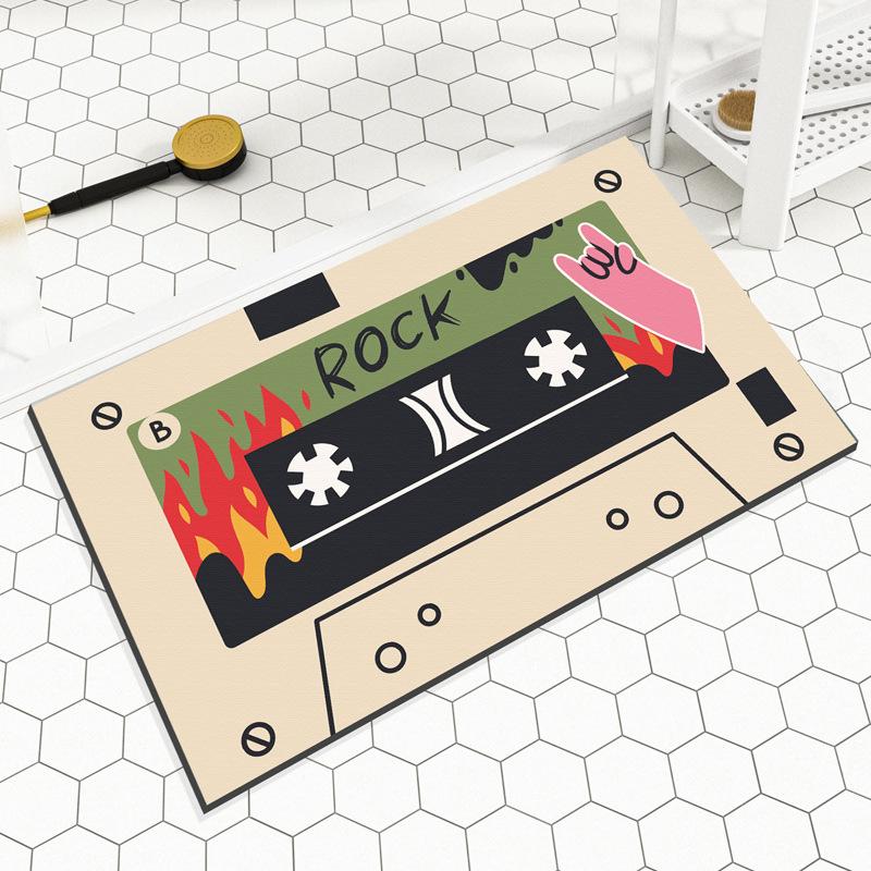 

Cartoon Tape Mat Bathroom Absorbent Mat Diatom Mud Toilet Toilet Door Non-slip Mat Door Carpet W1040WW-40*60CM