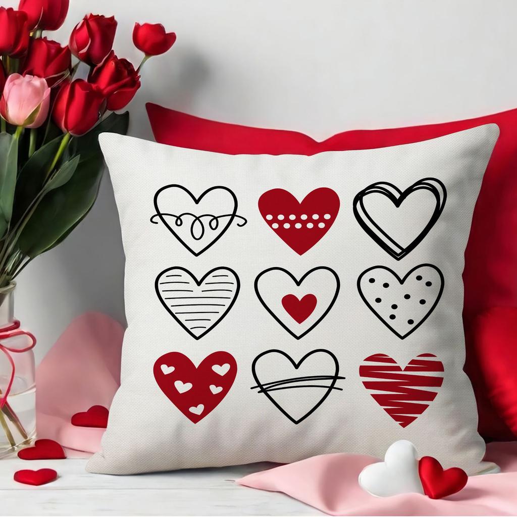 Red Love Valentine's Day Pillowcase Living Room Decorative Letters Pillowcase Sofa Bedroom Cushion