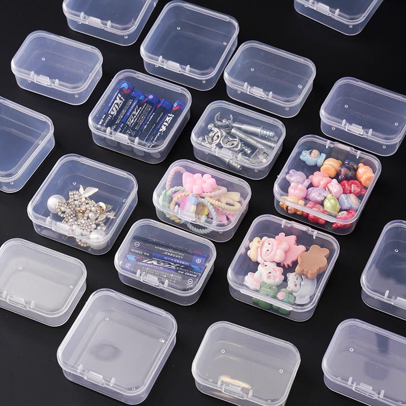 10pcs Mini PP Storage Box Transparent Plastic Case Container Square Rectangle Packaging Box For Jewelry Display Boxes TMZ