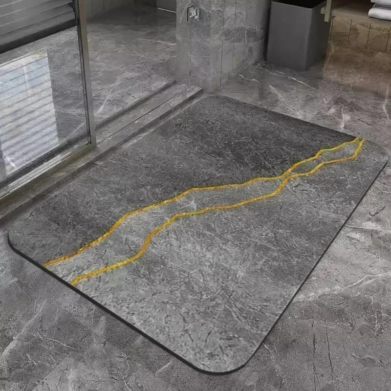 Diatomite Mat Super Absorbent Bathroom Mat Non-slip Bath Rug Shower Room Entrance Doormat Toilet Foot Mat Bathroom Carpet Decor