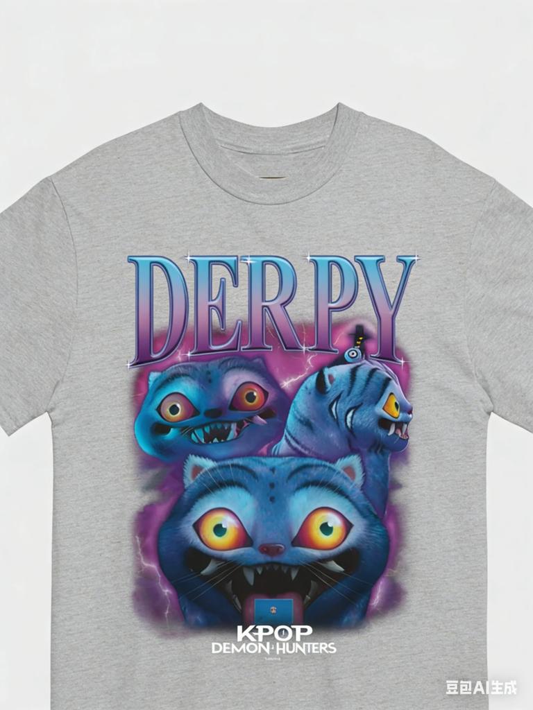KPop Demon Hunters Derpy Heartthrob T-Shirt Summer Men's and Women's Clothing Hip-hop High Quality Short Sleeved T-shirt Unisex