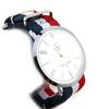 Les Trésors De Lily [N2334] - 'Trendy' Blue White Red Designer Watch (France)
