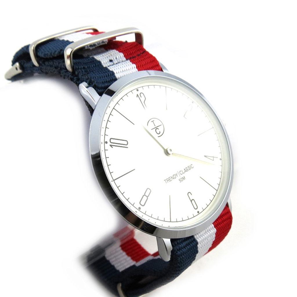 Les Trésors De Lily [N2334] - 'Trendy' Blue White Red Designer Watch (France)