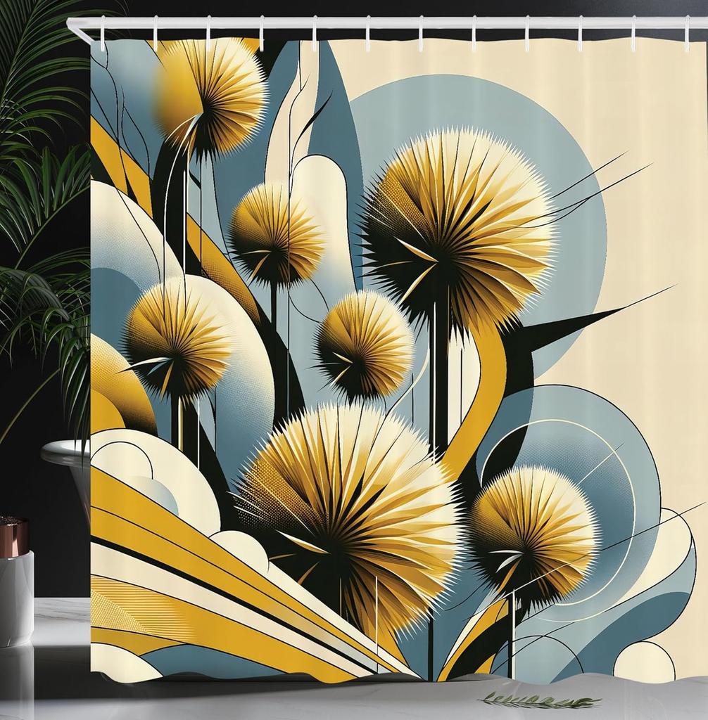 Eucalyptus Leaves Shower Curtain, Gloomy Love Of Nature On Neutral Watercolor Art Background, Cloth Fabric Bathroom De