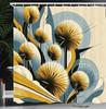 Eucalyptus Leaves Shower Curtain, Gloomy Love Of Nature On Neutral Watercolor Art Background, Cloth Fabric Bathroom De