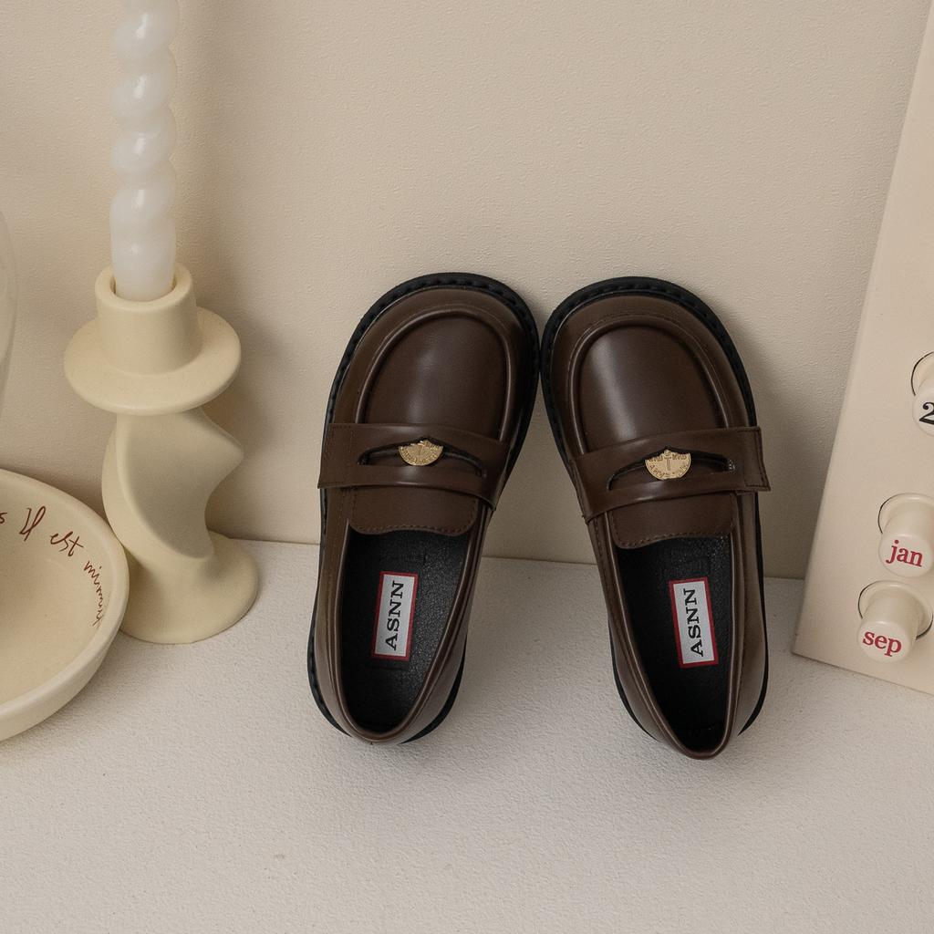 Mokasyny dziecięce Wiosna i Jesień Buty do występów dla dziewcząt Retro Styl Kolegialny Skórzane buty