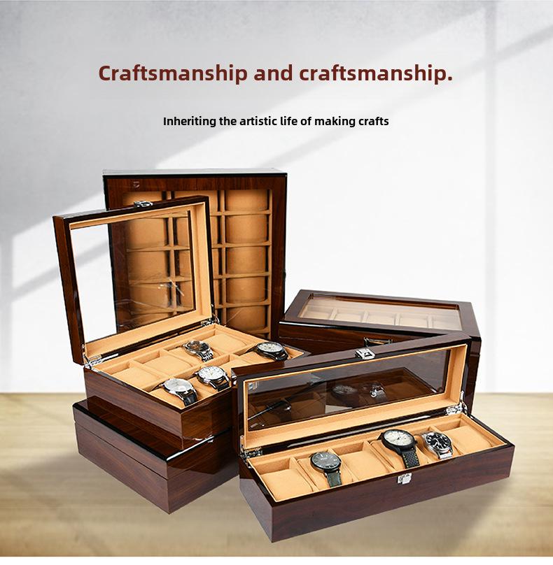 Aufbewahrungsbox für Holzuhren - Erhältlich mit 3, 5, 6, 8, 10 und 12 Fächern zur Ausstellung und Präsentation