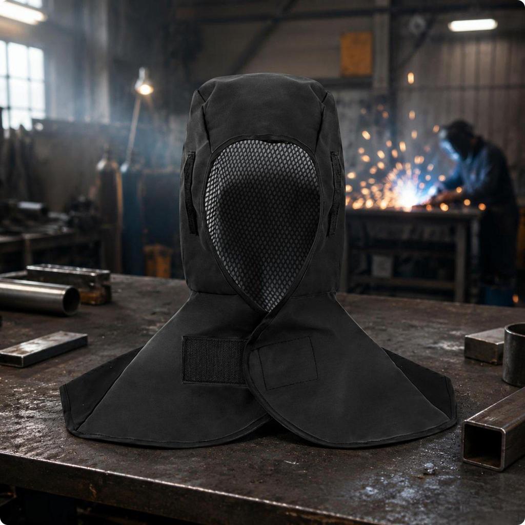 Flame Retardant Welder's Hood Dust Shielded Breathable Heat Resistant Workwear for